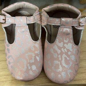 Monkey Feet Pink and Silver Baby Shoes
